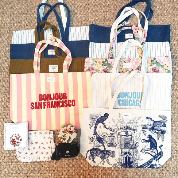 Sezane Handbags - Bundle of Sezane totes (9x), jewelry boxes (2x), zip clutch, and scarf!